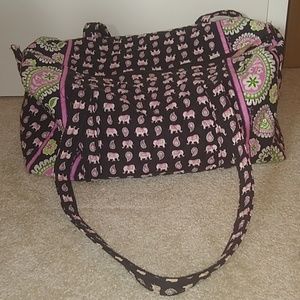 Pink elephants small duffle bag